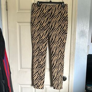 Talbots Zebra Print Ankle Pants - Black and Tan